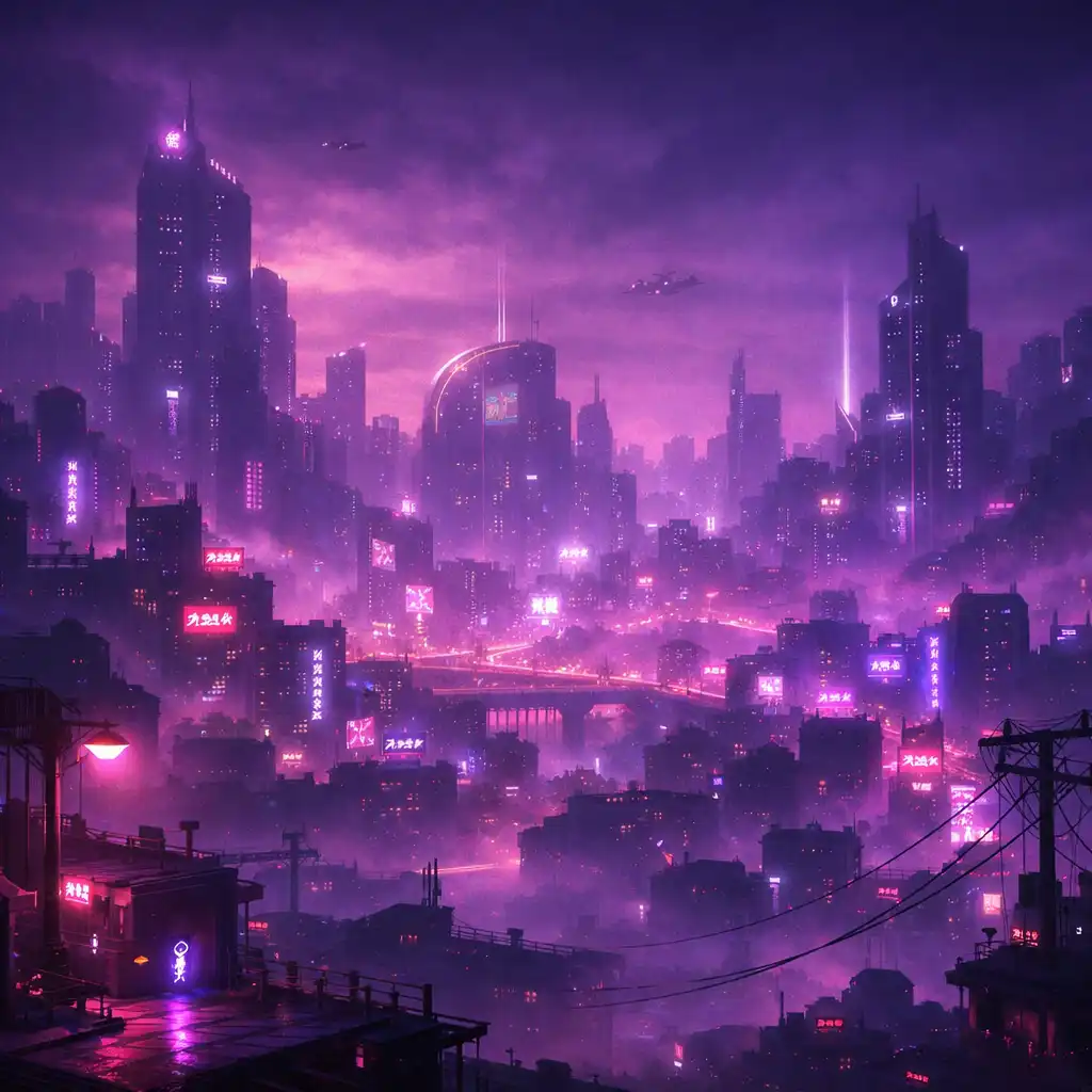 Cyberpunk városi hangulat