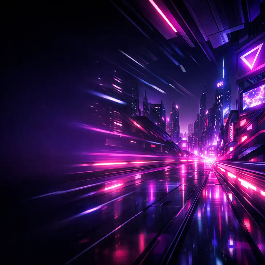 Neon cyberpunk város a Neon Cyber-Dash világából