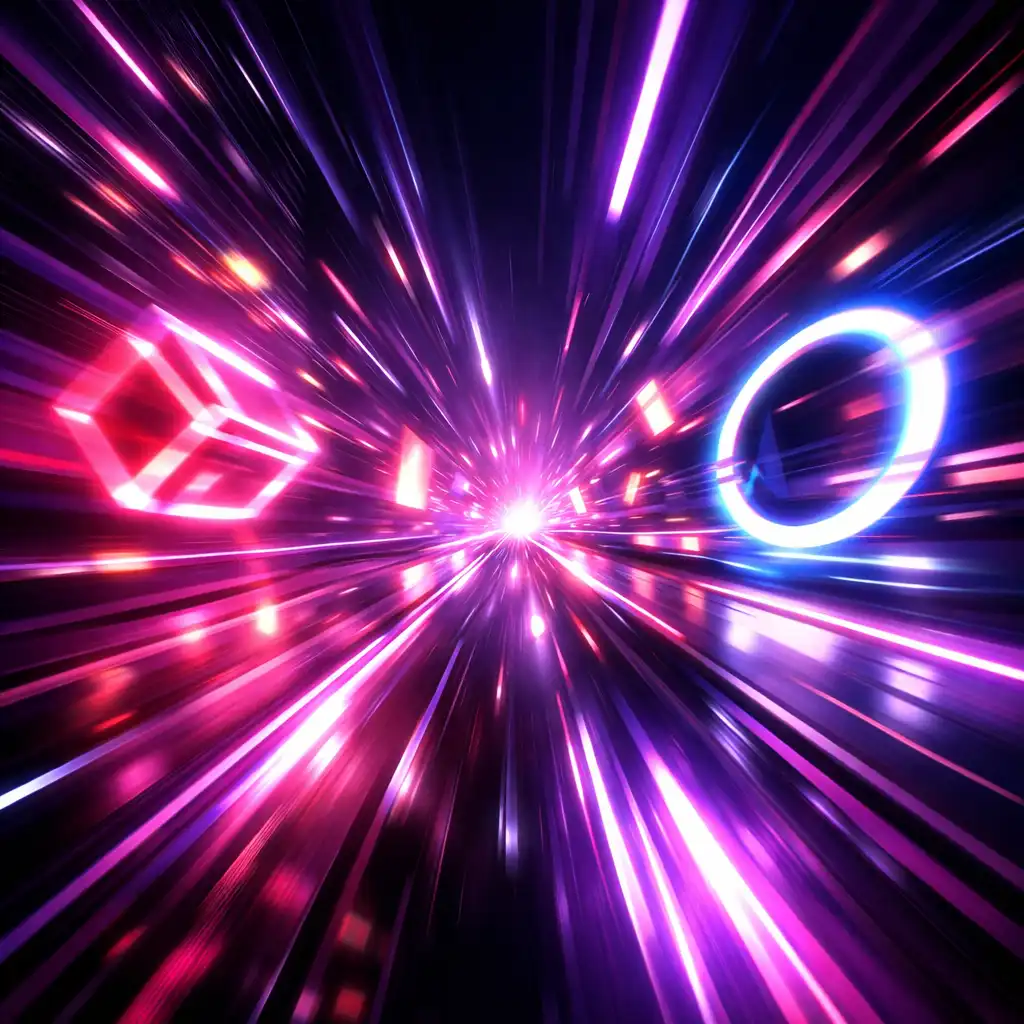 Gyors akció jelenet neon pályán