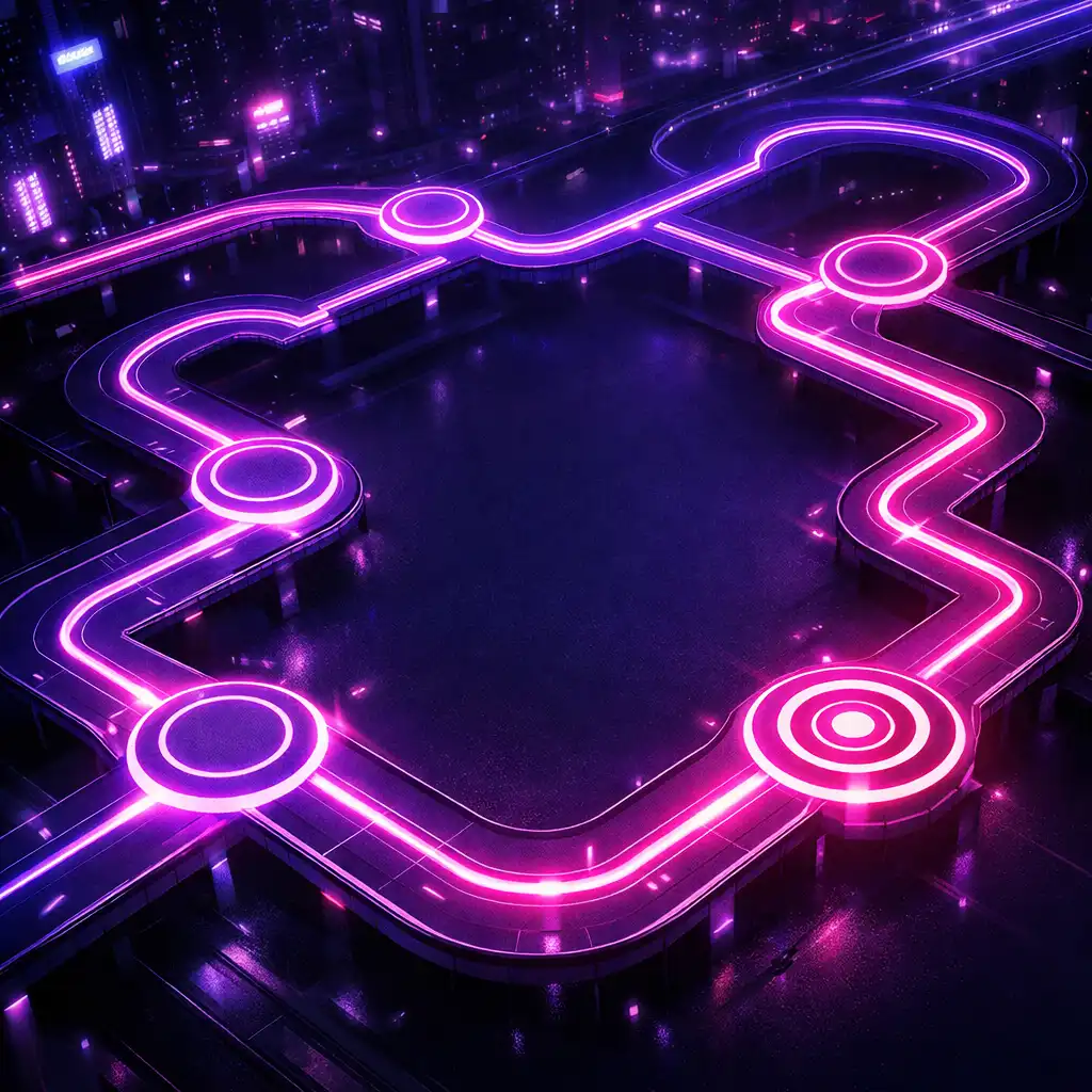 Neon városi pályatérkép